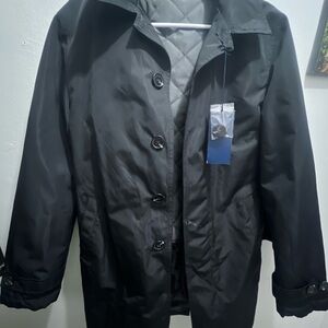 Men's Stafford Black Quilted Rain Coat